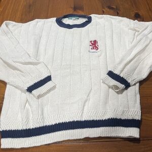 Haymaker Vintage 100% Cotton Made In Usa Scotland Graphic‎ Embroidered Sweater L